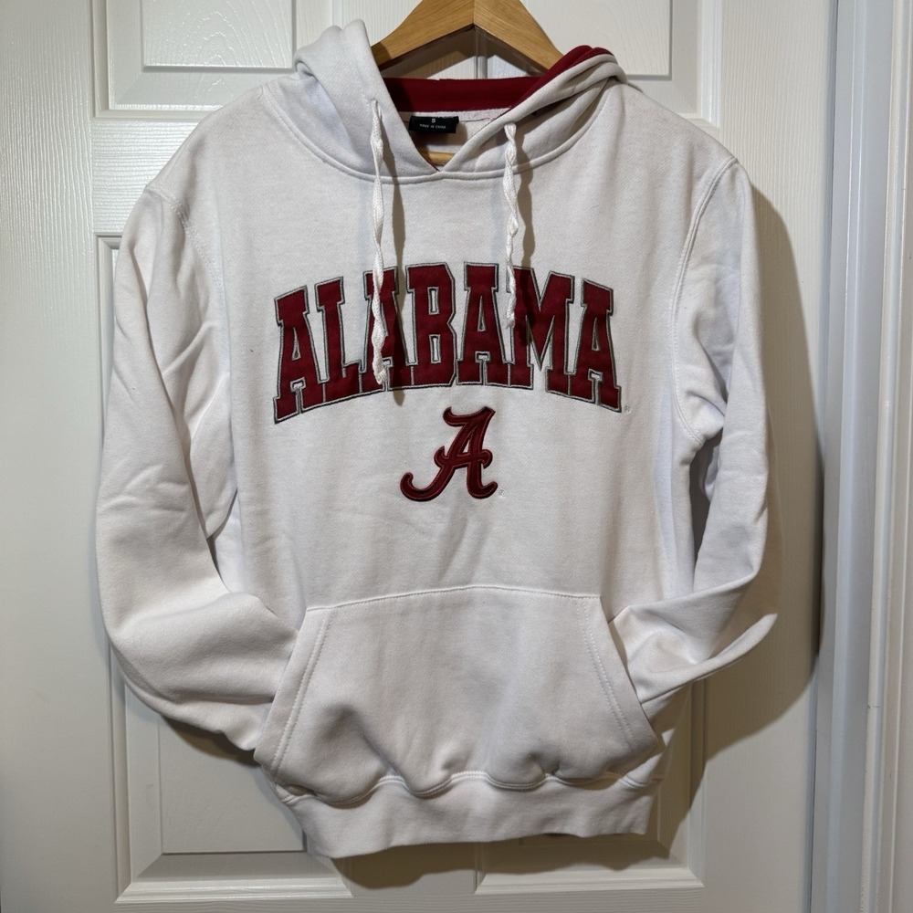 Colosseum‎ Alabama Hooded Sweatshirt White/Crimson Size Men's Small Bama